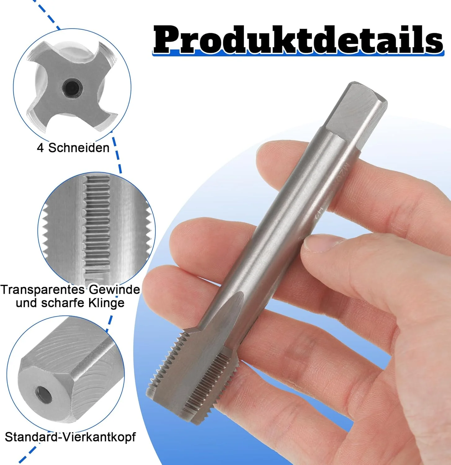 Gewindeschneider und Gewindeschneideisen M20 x 1.5mm HSS Gewindebohrer und Schneideisen Set Gerade G - Image 3
