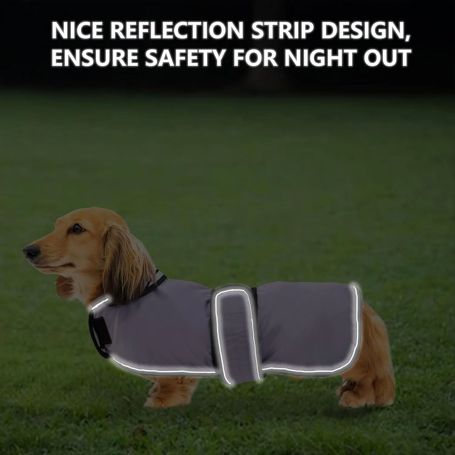 Geyecete Hunde Regenmantel,Einstellbar Wasserdicht Hundejacke für Dackel,Regenmantel mit reflektiere - Image 4