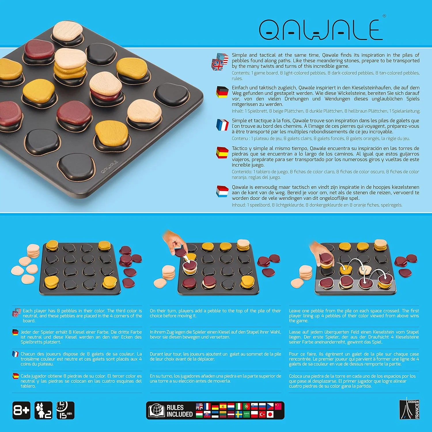Gigamic | Qawale | Familienspiel | Holzspiel | 2 Spieler | Ab 8+ Jahren | 15 Minuten | Deutsch | Meh - Image 3