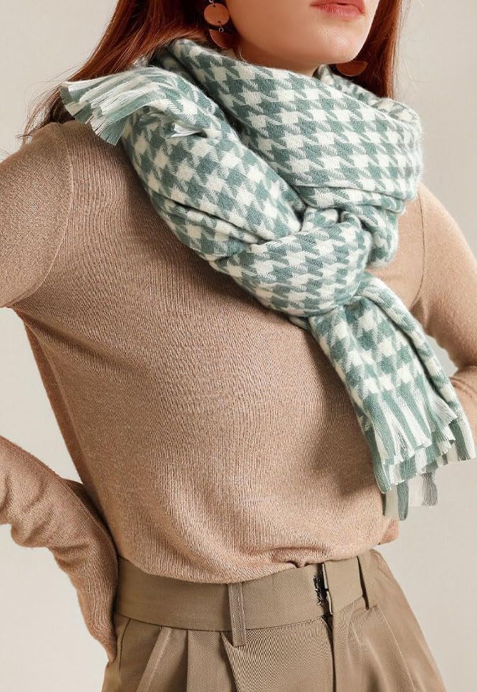 GLORIS Warmer Kaschmir Schal Herbst Winter Hahnentritt Schal/XL Stola Umschlagtuch Warm Pashmina Sch - Image 6