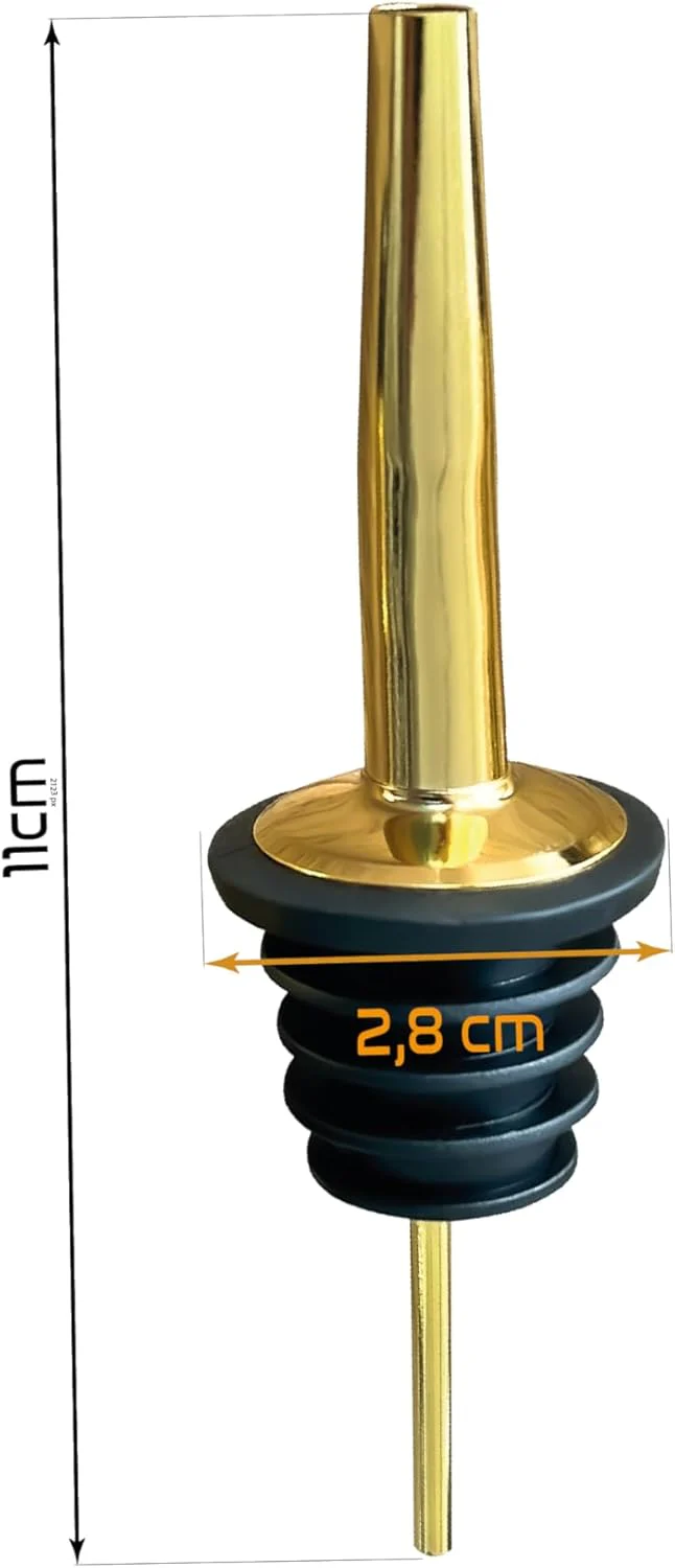 Gold-Edelstahl Ausgiesser und Dosierer für Spirituosen, Wein, Essig und Öl - Ausschenkhilfe Barzubeh - Image 6