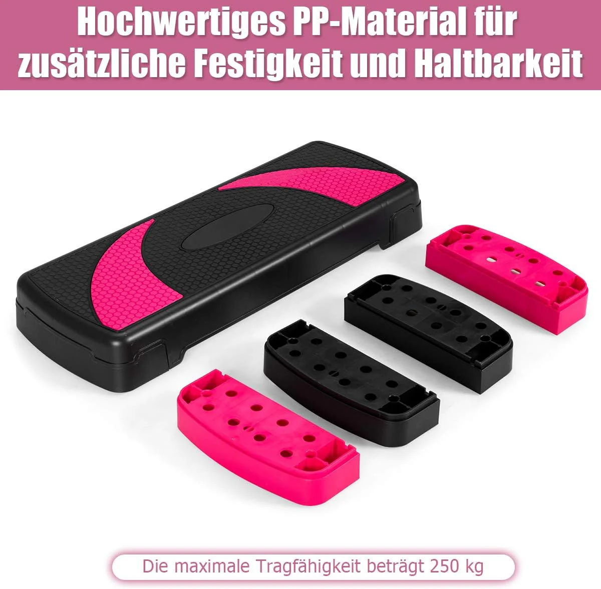GOPLUS Höhenverstellbarer Stepper, Step-Bench mit 3 Stufen (10/15/20cm), Steppbrett für Aerobic und - Image 2