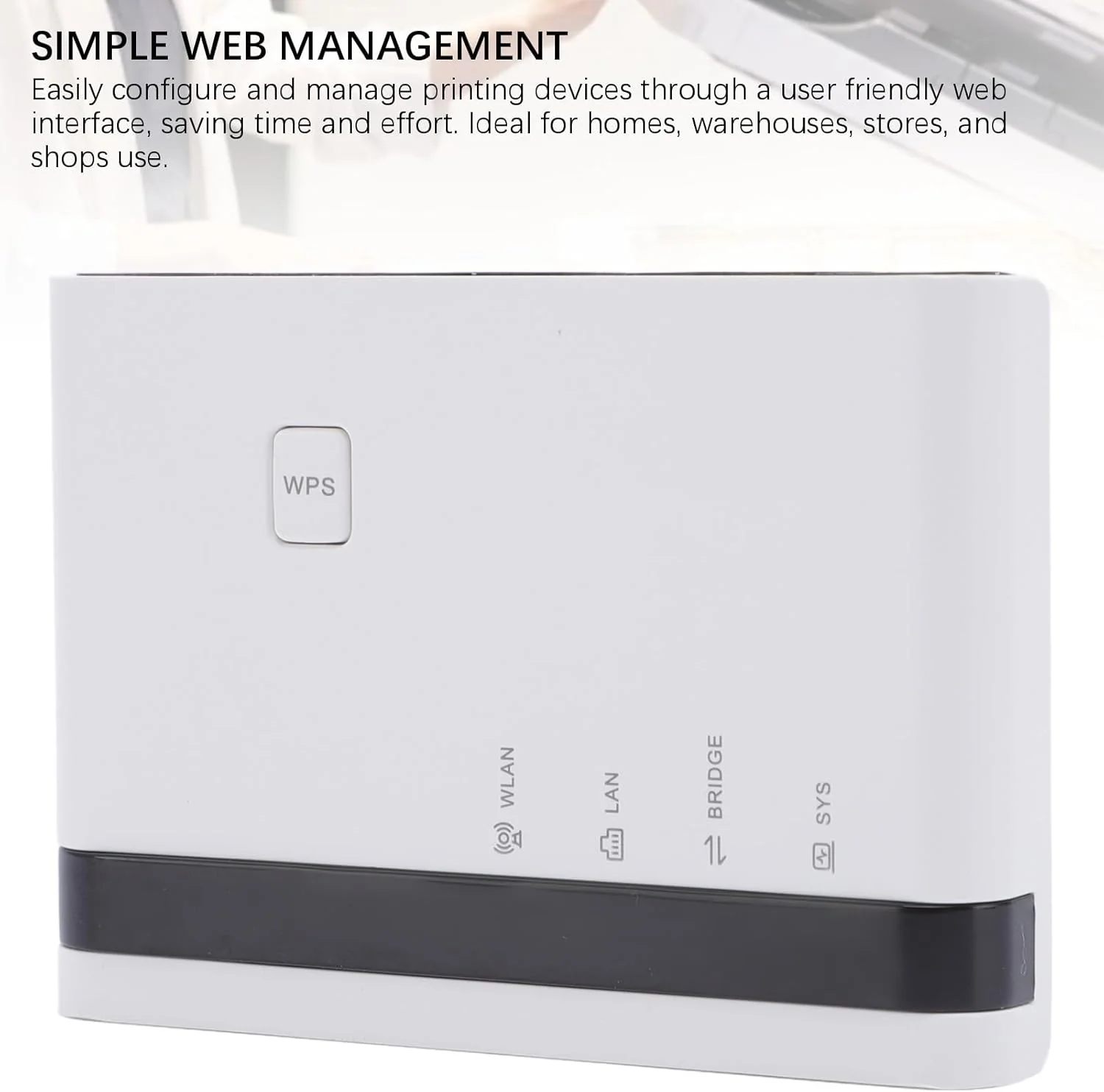 Goshyda Der Drahtlose Druckserver, 10/100mbit/s USB -Drucker -Server, Unterstützen Kabelgebundene Wi - Image 4