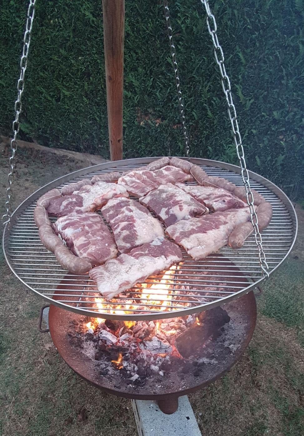 GriHero Grillrost Edelstahl Rund für Schwenkgrill, Ø 80 cm Grillgitter mit 3 Aufhängungsbohrungen fü - Image 6