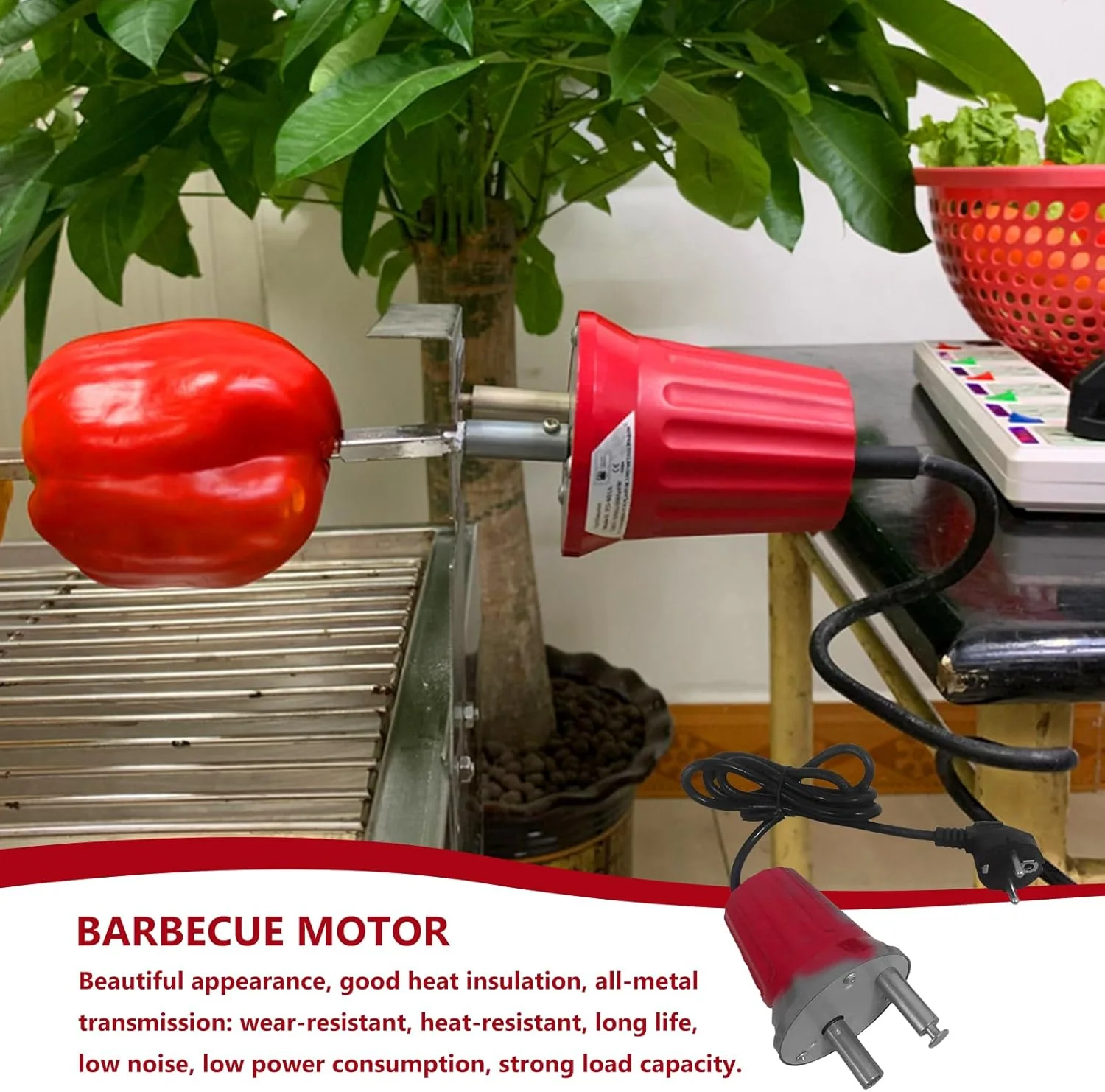 Grillmotor, DC 220-240V Rotisserie BBQ Grill Motor Elektrische Maschine Grill Barbecue Drehmotor Bra - Image 3