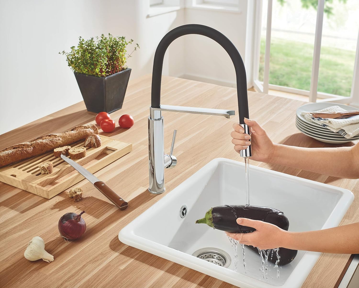 GROHE Concetto, Profi Küchenarmatur mit 2 Strahlarten (Wasserhahn Küche mit ausziehbarer Profibrause - Image 4