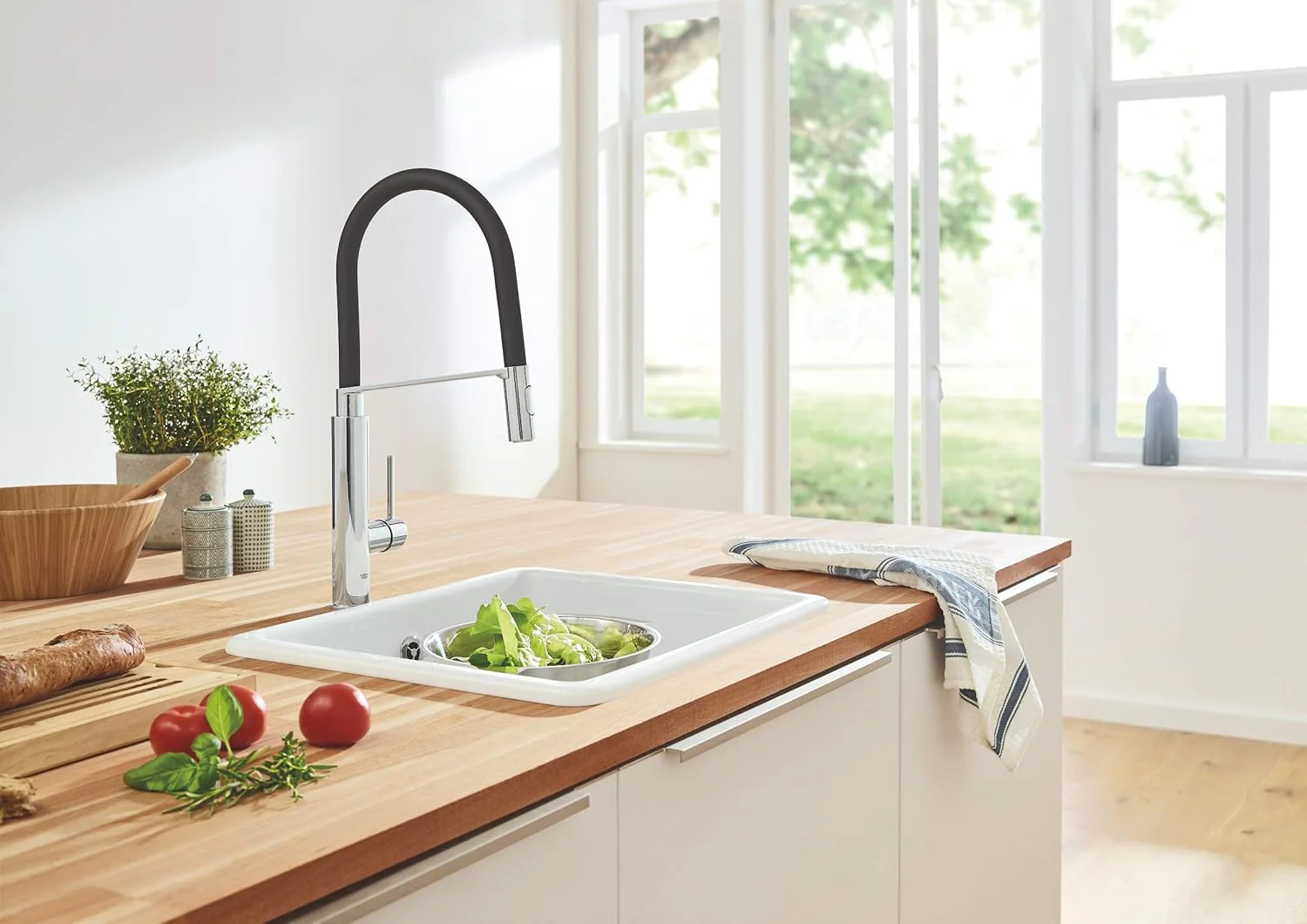 GROHE Concetto, Profi Küchenarmatur mit 2 Strahlarten (Wasserhahn Küche mit ausziehbarer Profibrause - Image 5