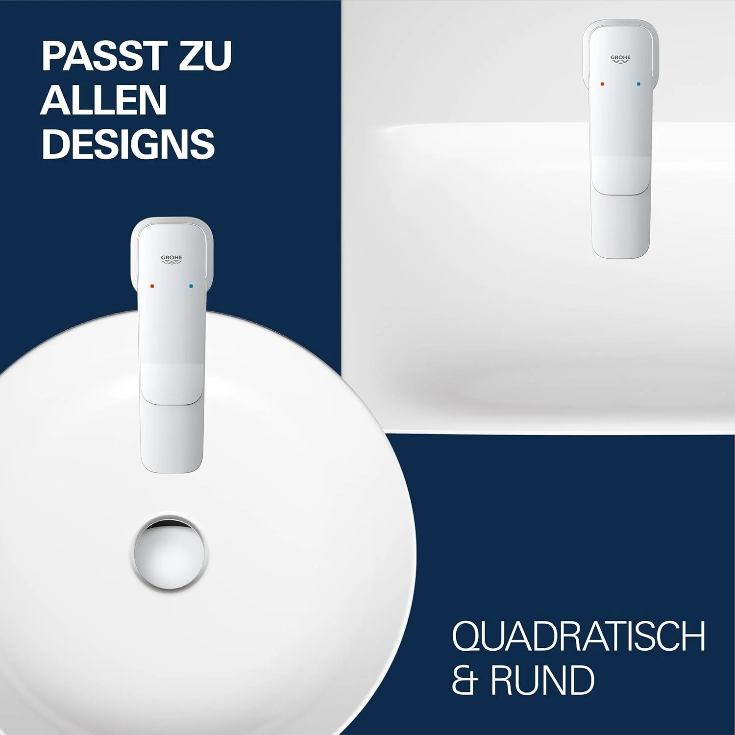 GROHE Dice, energiesparende Waschtischarmatur, Kaltwasser in Mittelstellung (Wasserhahn für das Bad, - Image 7