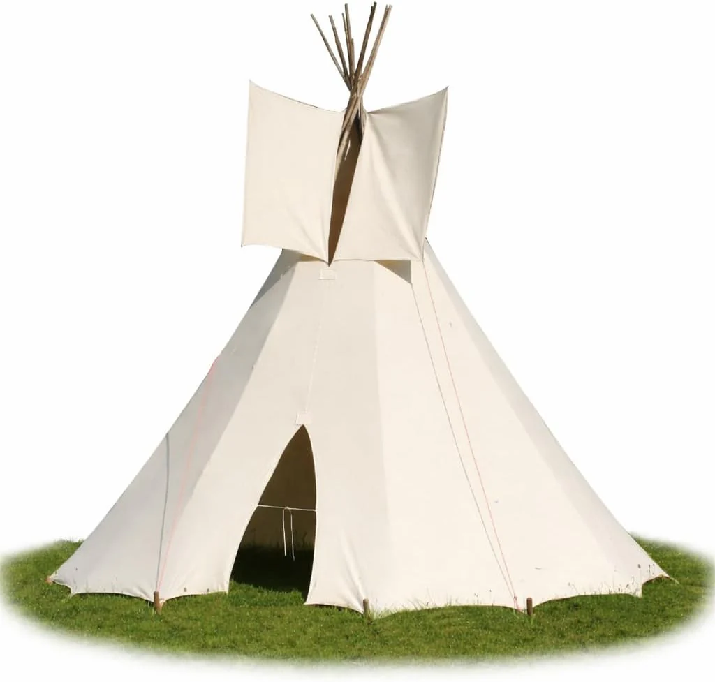 grosses Kinder Tipi Kinderzelt Indianer Spielzelt Spielhaus Zelt Tipi Zelt, Naturfarben, Outdoor und - Image 3