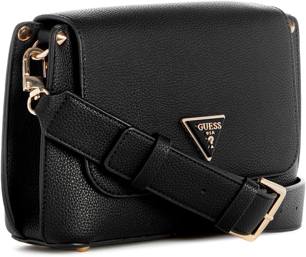 GUESS Damen Meridian Flap Shoulder Bag Schultertasche, Schulterklappe Schwarz, Schwarz - Image 6