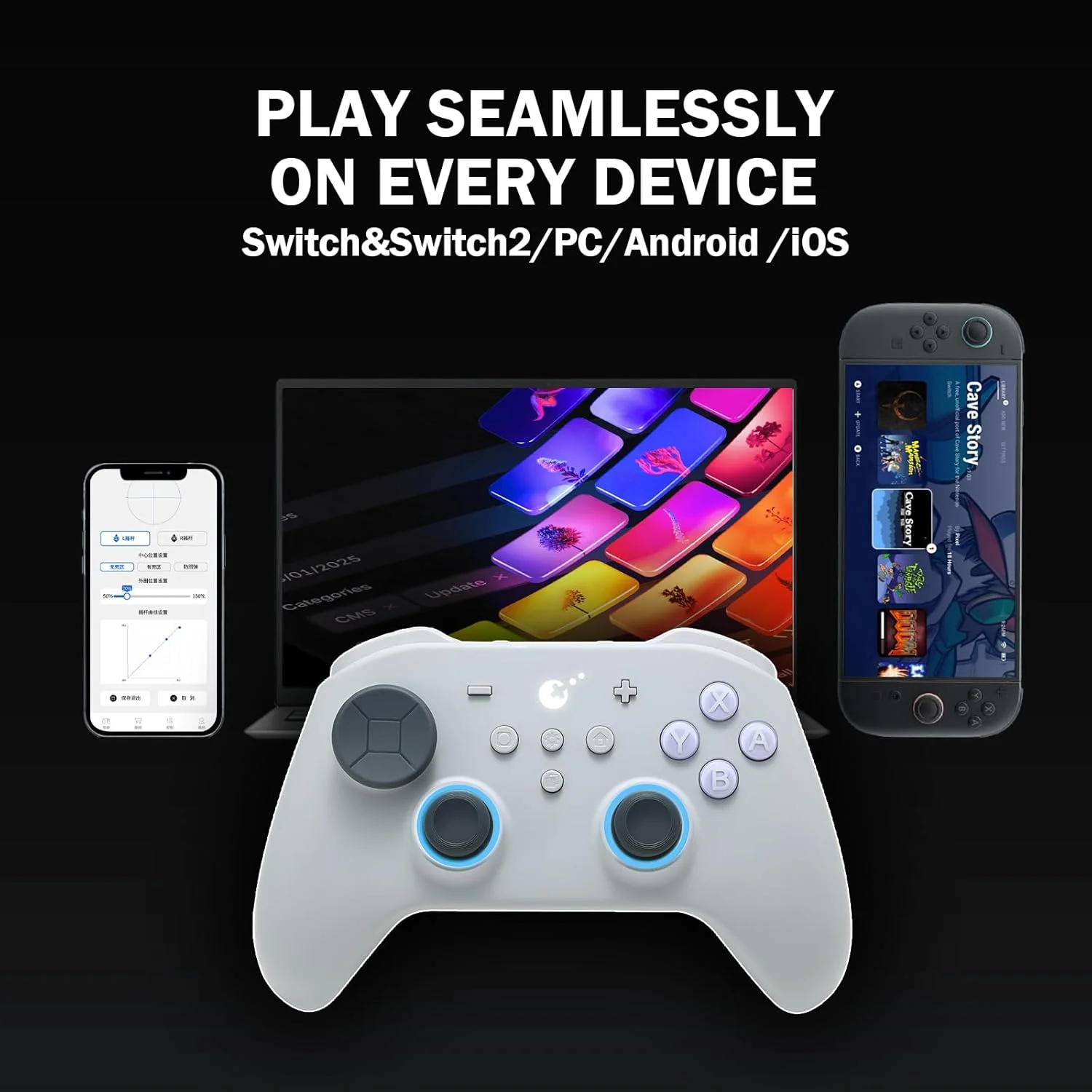 GuliKit TT Max Wireless Game Controller,Bluetooth,Hyperlink Wireless Adapter,Wired, Anti-Drift 720° - Image 6