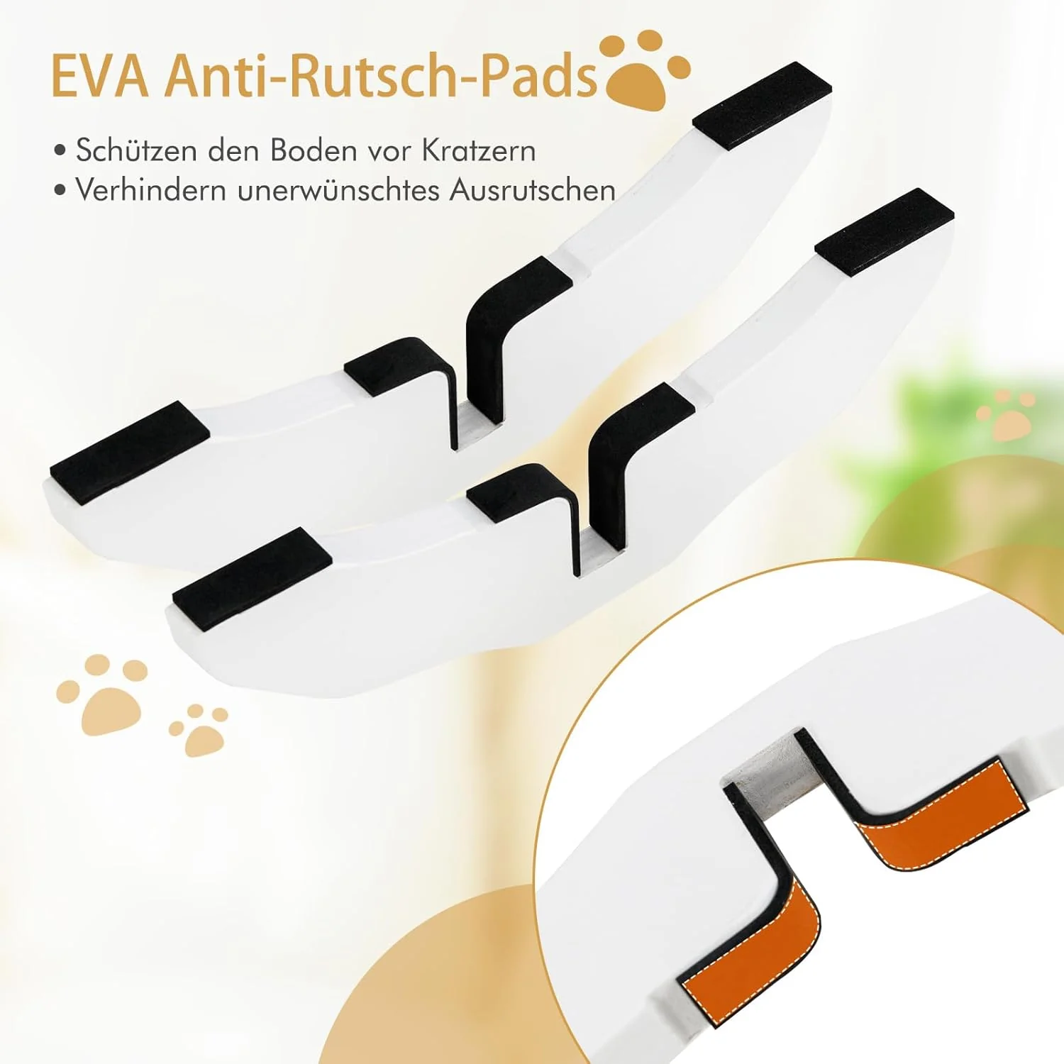 GYMAX 2 Stück Stützfüsse für Hunde Schutzgitter, freistehendes Absperrgitter Füsse aus Kiefernholz m - Image 3