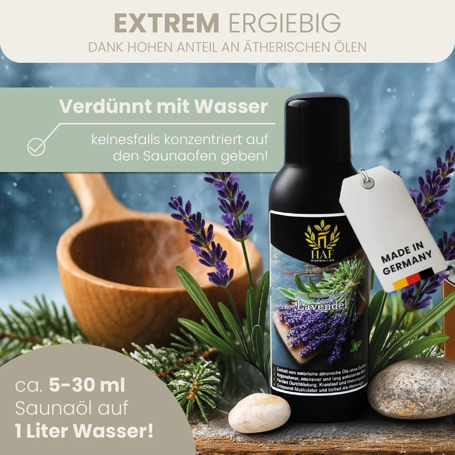 HAF Saunaaufguss Orange Mandarine 250 ml - Sauna Aufgussmittel mit natürlichen ätherischen Ölen - Sa - Image 4