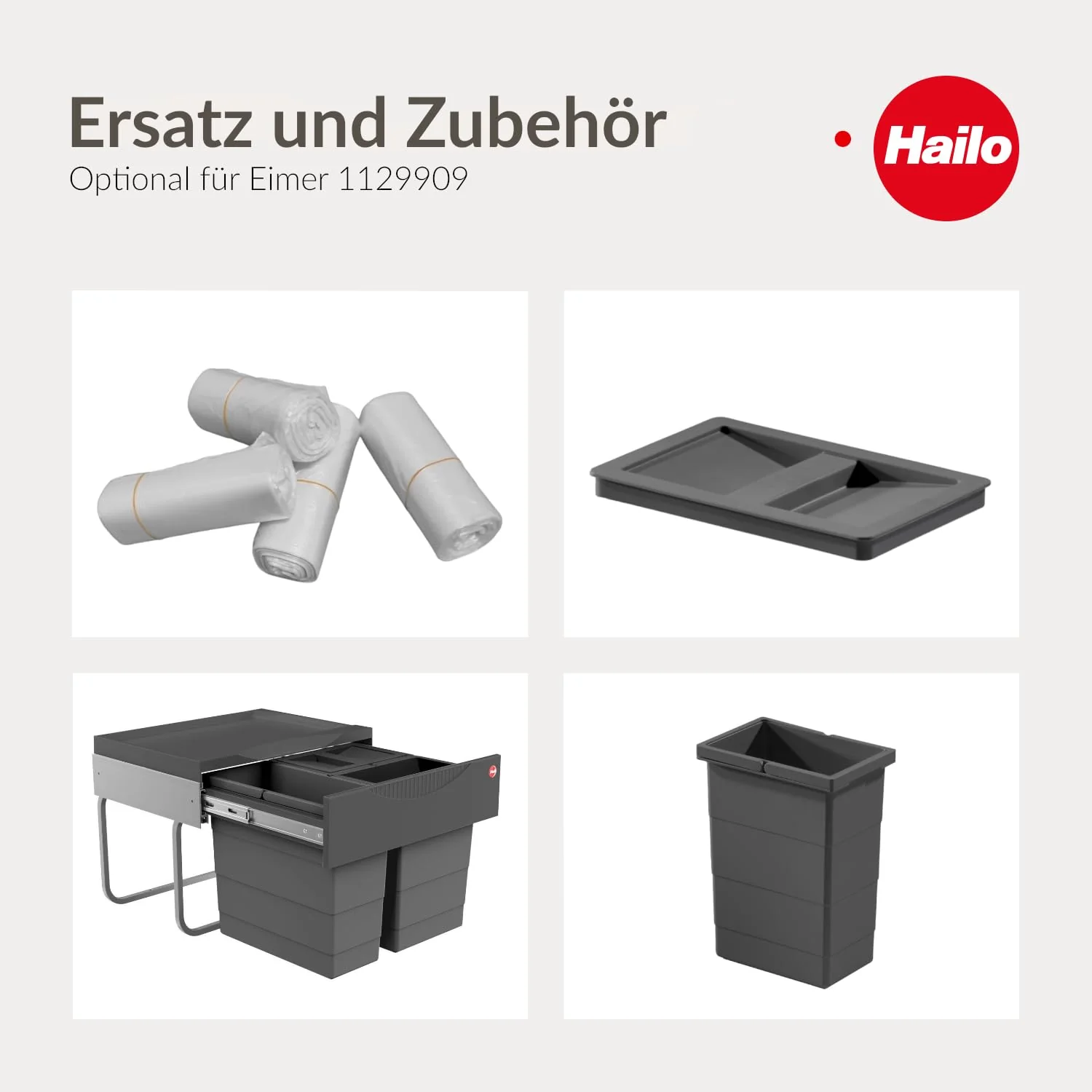Hailo Inneneimer | Modell 1129909 Dunkelgrau | 8 Liter Fassungsvermögen | Masse: 226 x 156 x 295 mm - Image 6