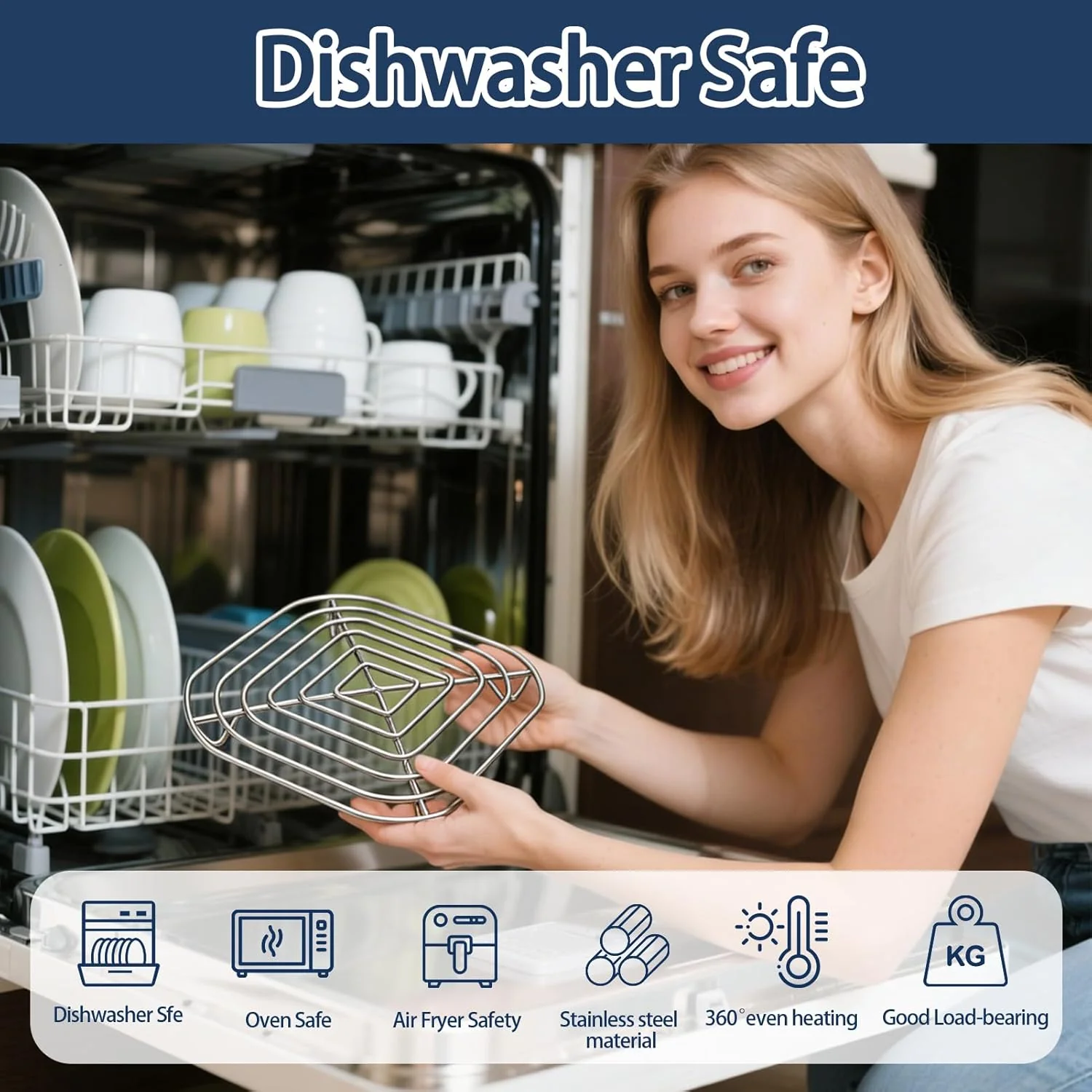 HAIWILL Ersatz Airfryer Grillrost Edelstahl für Ninja CRISPi Glasbehälter 3,8L, Gitterstöpsel kompat - Image 6
