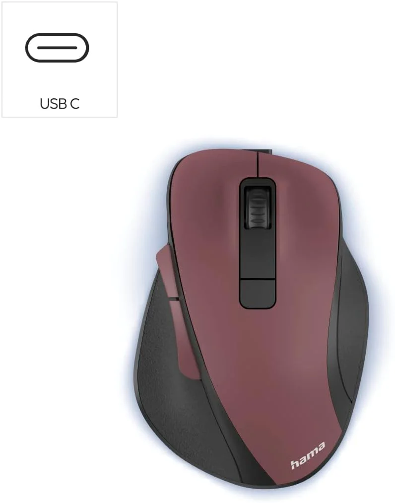 Hama ergonomische Maus (Funkmaus, 6 Tasten, 2,4GHz, BlueWave, 800/1200/1600dpi, optische Maus kabell - Image 2