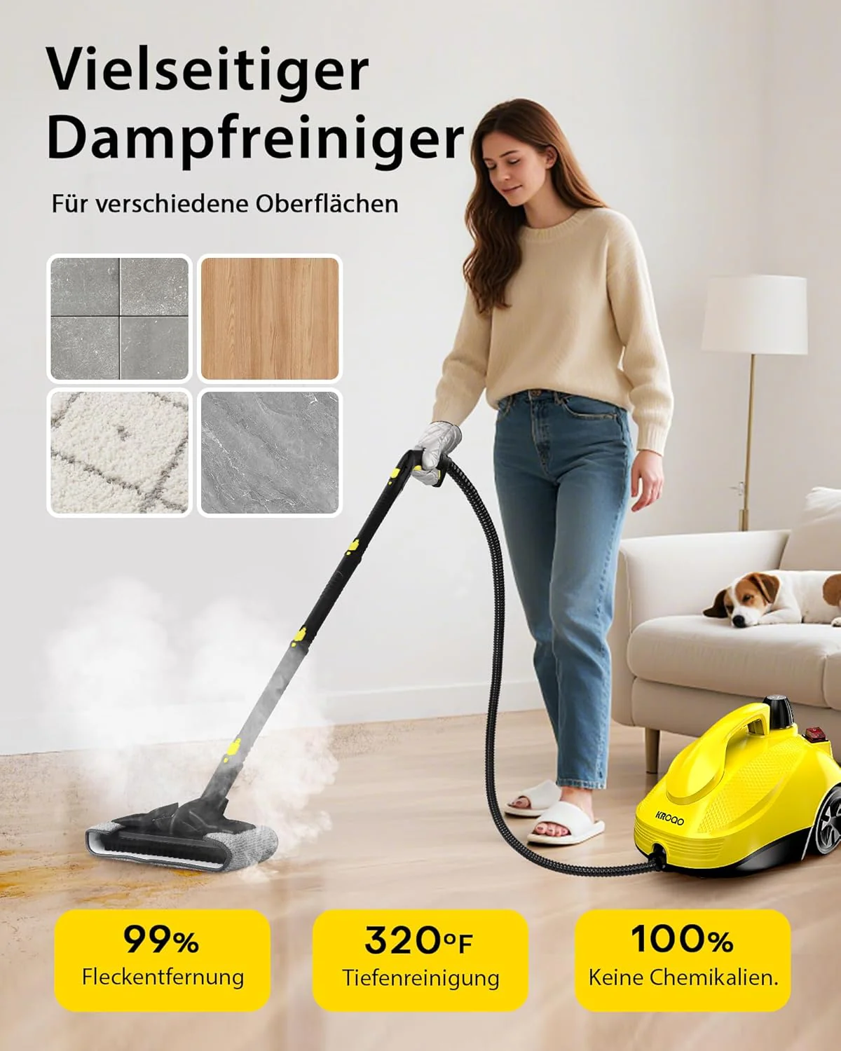 HandDampfreiniger, Dampfreiniger mit 23 Zubehörteilen,Steam Cleaner und einem 5 Meter langen Netzkab - Image 6
