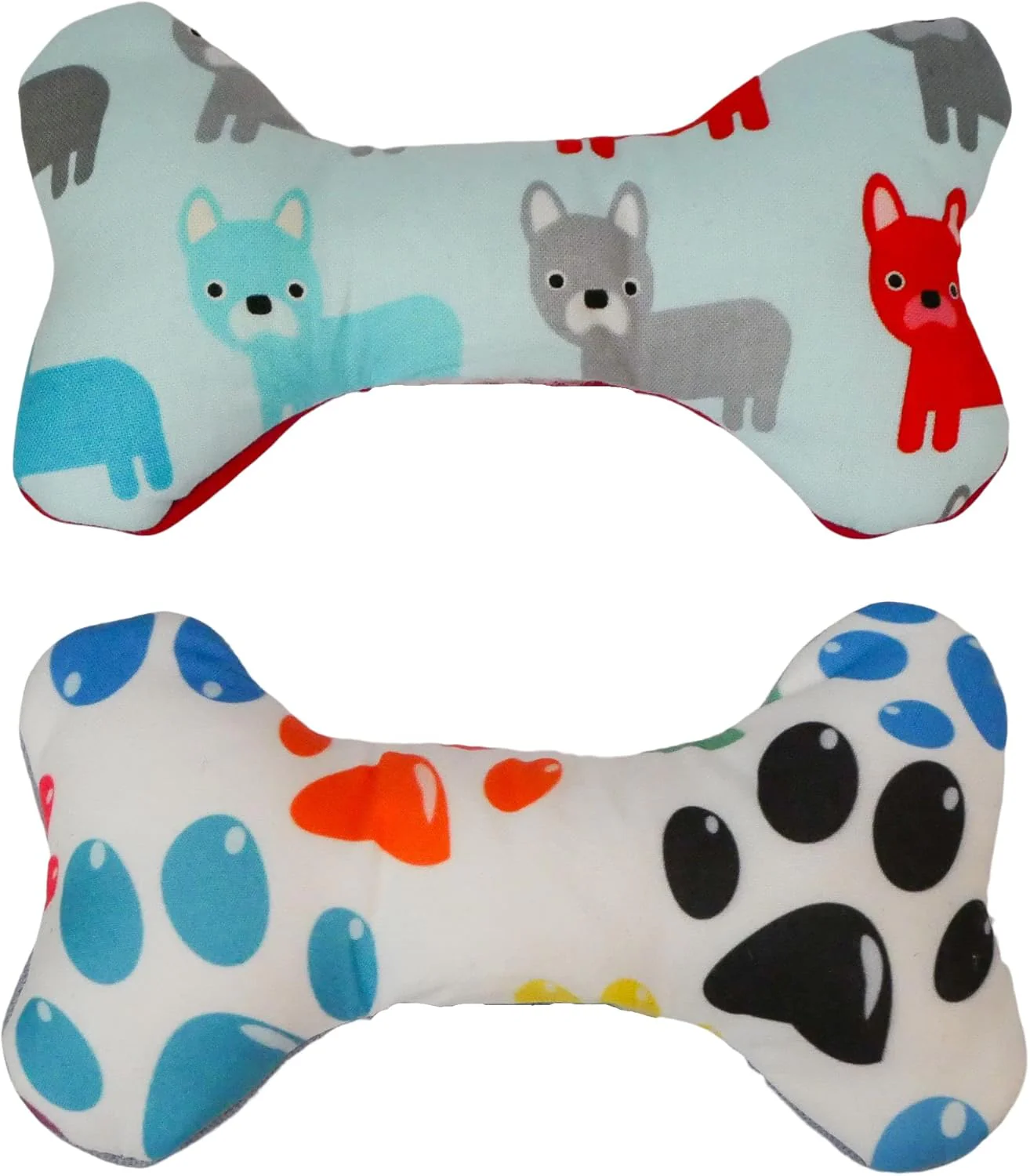 Handmade Welpen Hunde Spielzeug Hundespielzeug Quitscher Knochen Pfote mit Name bestickt personalisi - Image 3