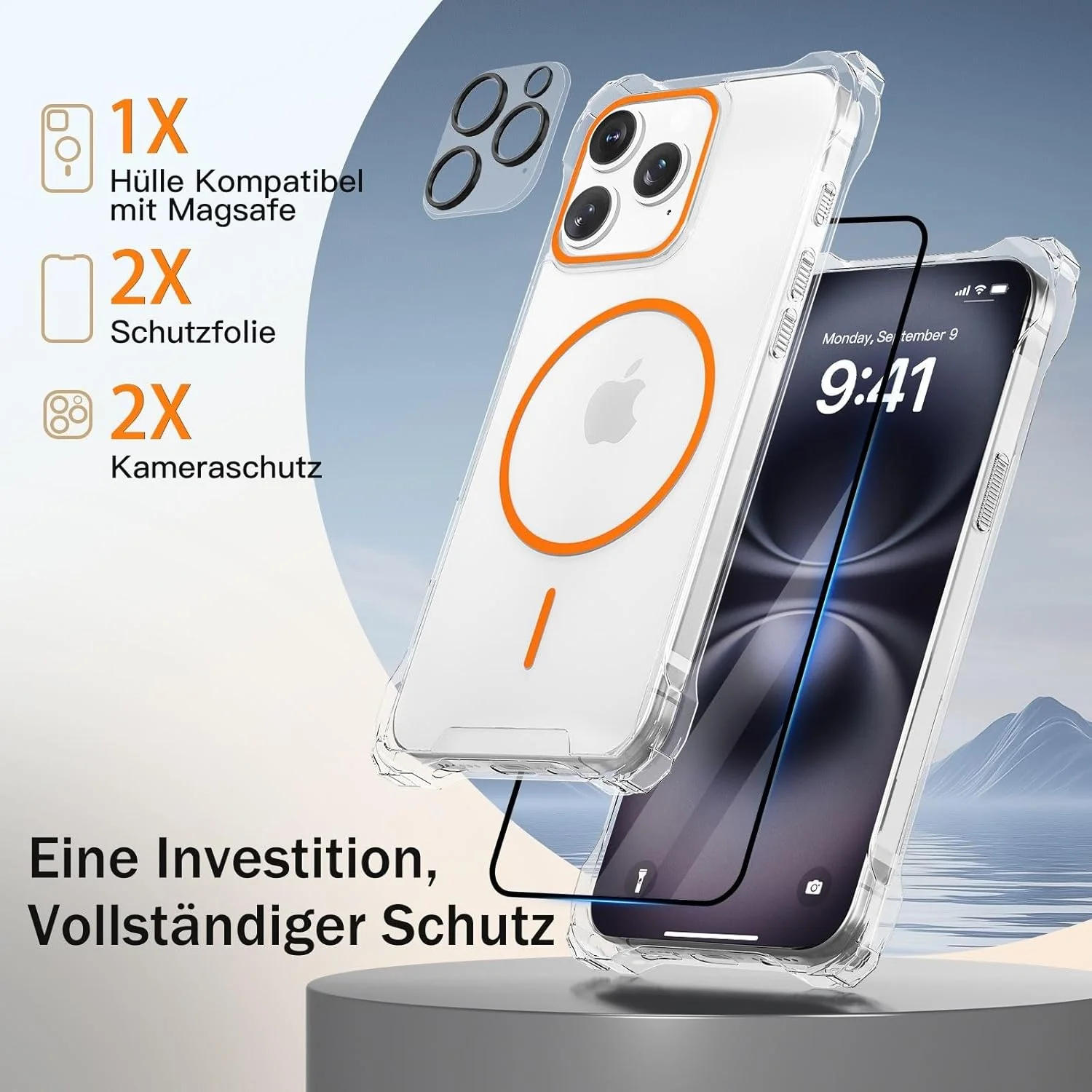 Handyband Abnehmbar für iPhone 13 Pro Max Hülle mit Band, Orange Langes Band zum Umhängen & Kurzkord - Image 7