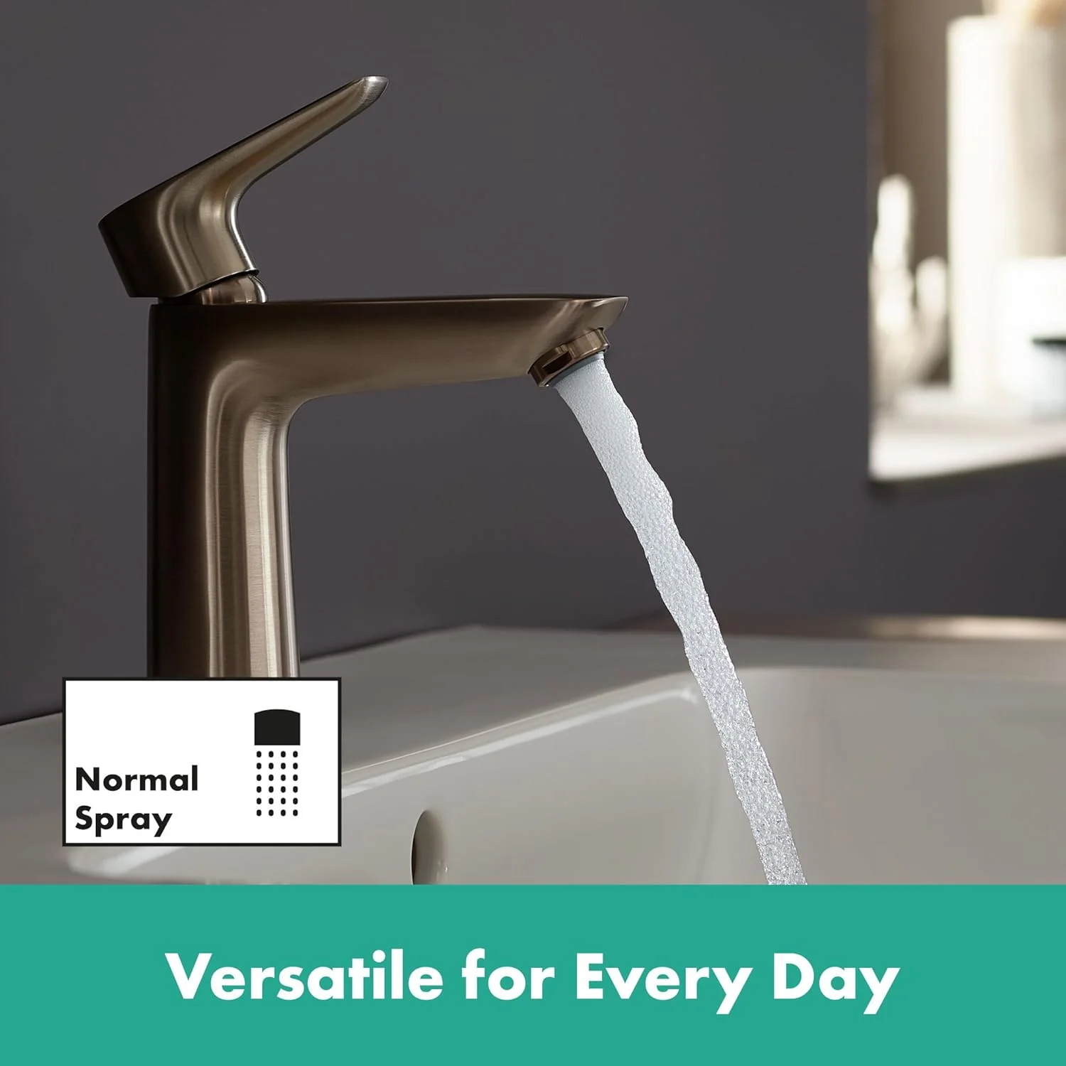 hansgrohe Wasserhahn Talis E (wassersparende Armatur mit hohem Auslauf 110mm, Zugstangen- Ablauf), B - Image 3