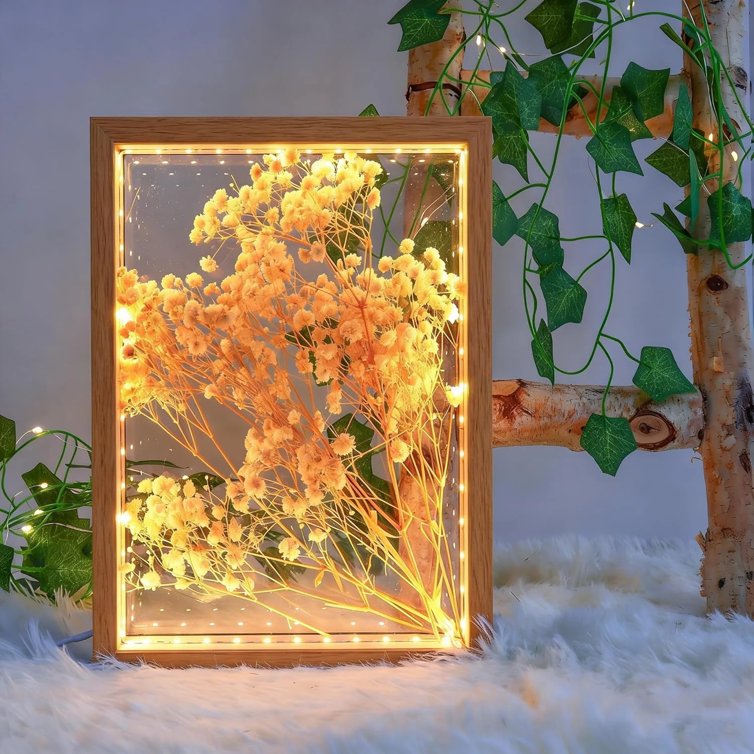 HanYun 3D Bilderrahmen Zum Befüllen mit LED, 21.5X26.5cm Bilderrahmen n tiefer 3.8cm, Objektrahmen 3 - Image 5