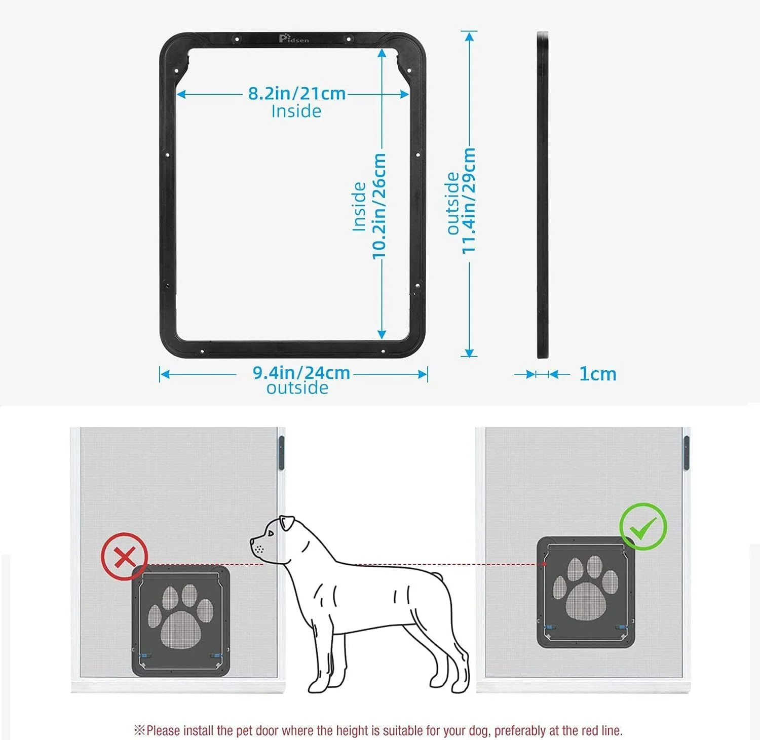 Haustierklappe Katzenklappe,Fliegengittertür Magnetische Katzentür mit Automatische Verschliessbare - Image 7