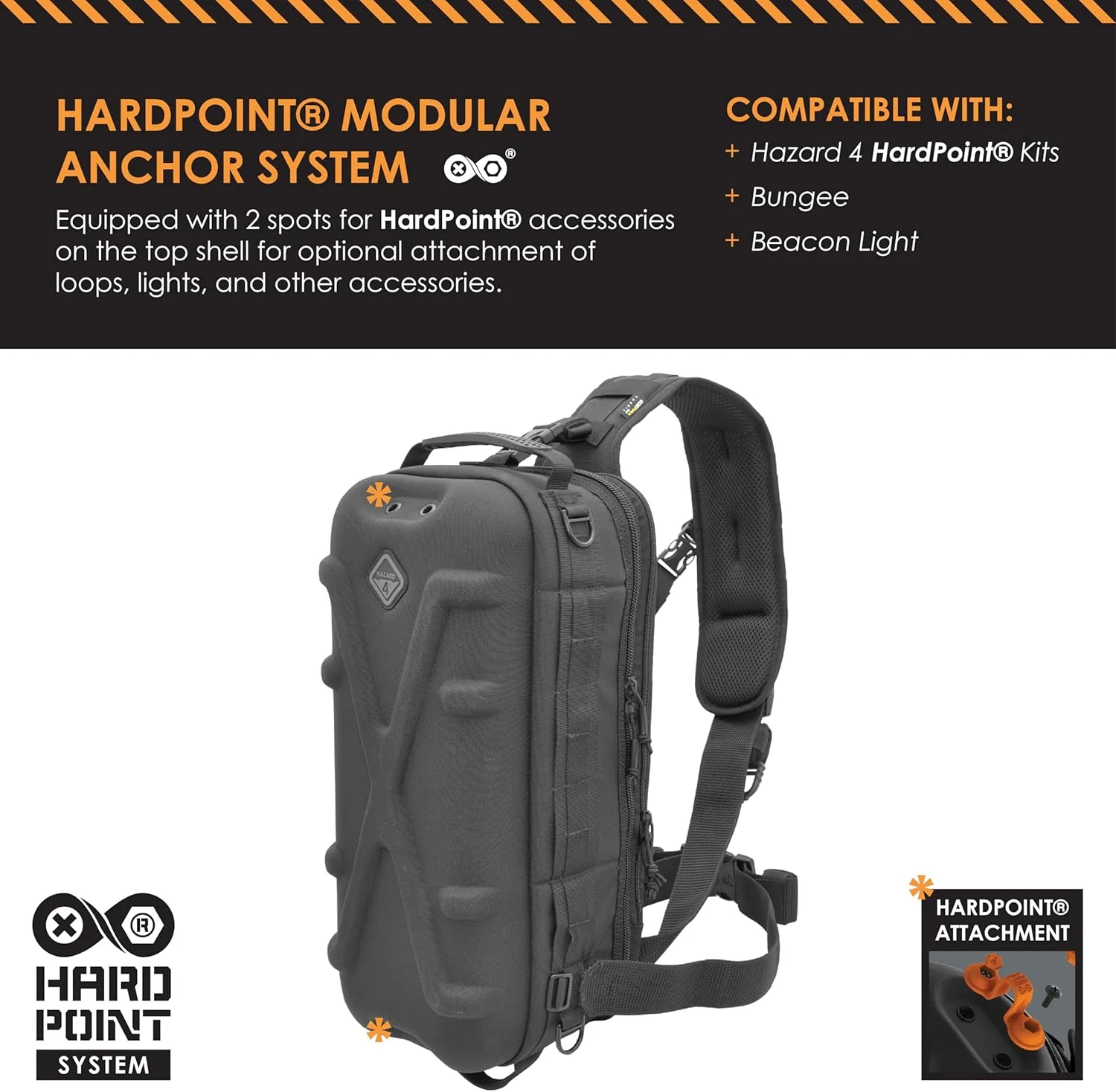 HAZARD 4 Plan-B Hard: Go-Bag Shell Sling-Pack Schwarz, Schwarz - Image 3