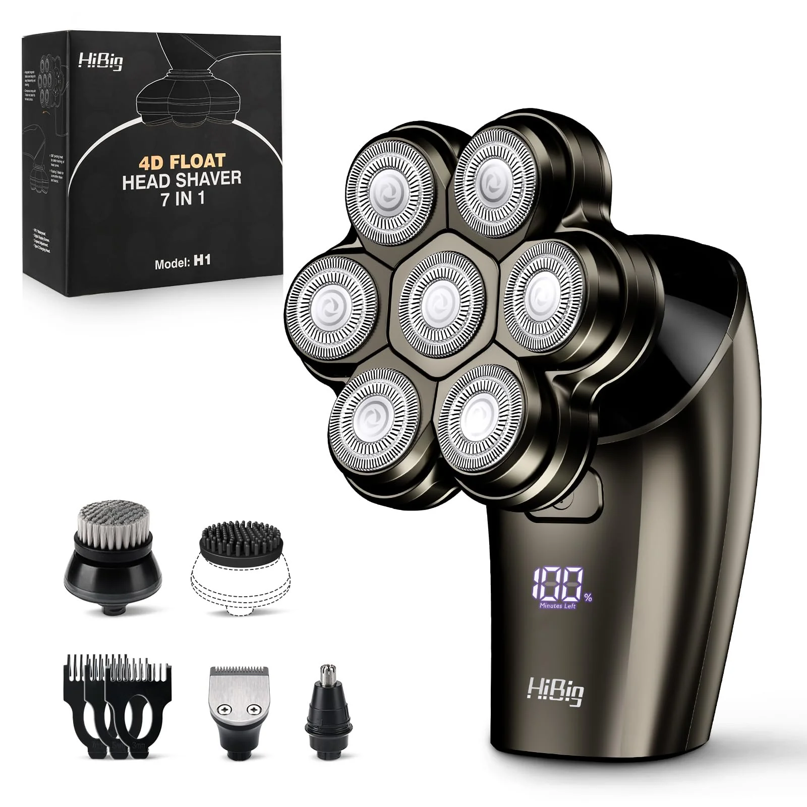 Head Shavers for Bald Men - Glatzen Rasierer Herren - 7D Gebogener Magnetischer Abnehmbarer Elektris