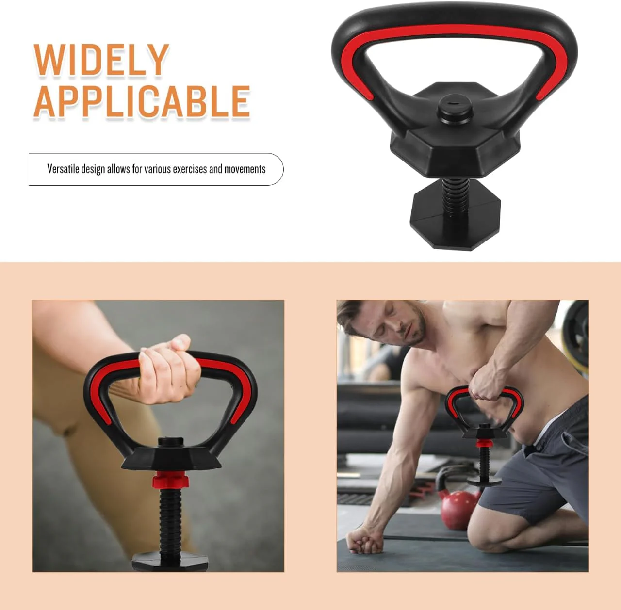 Healeved Verstellbarer Kettlebell Griff aus Robustem Kunststoff Ergonomisch Geformt Verschleissfeste - Image 4