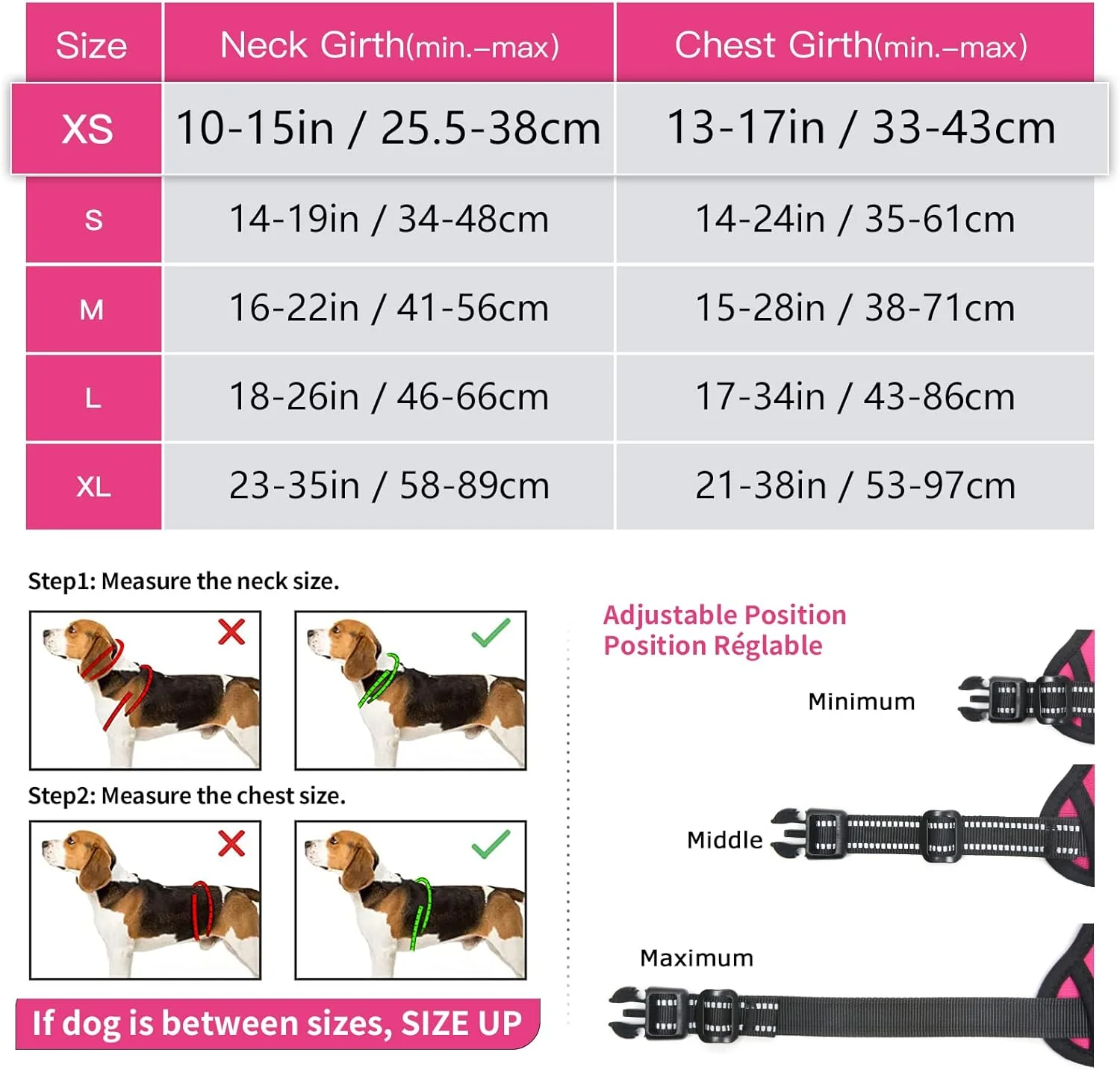 HEELE Hundegeschirr, No-Pull Hundegeschirr, Brustgeschirr für Mittelgrosse Hunde, Weich Atmungsaktiv - Image 2