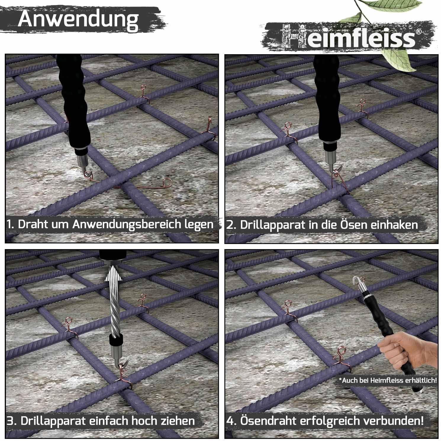 Heimfleiss® Rödeldraht Bindedraht ummantelt in schwarz 1,4 x 100 bis 300 mm (1000 Stk.) - rostfreier - Image 6