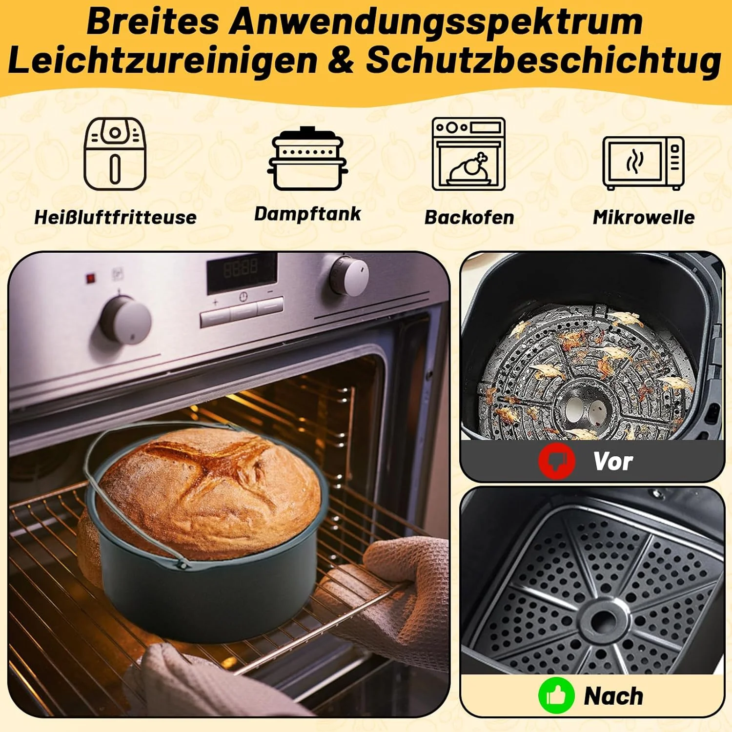 Heissluftfritteuse Zubehör - Airfryer Zubehör für Philips Airfryer 2000 Series NA229/00 NA220 4,2L H - Image 3