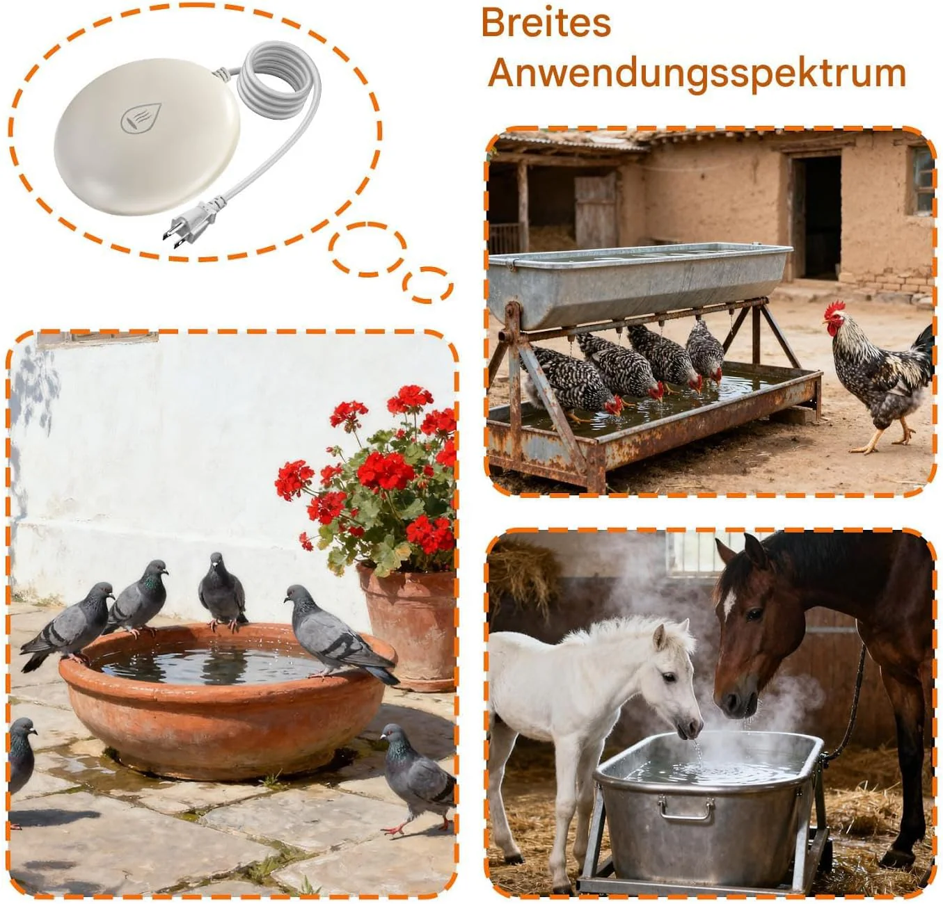 Heizung Für Vogeltränke, Automatischer Thermostat-Enteiser, Frostschutz Wasserheizung Für Vögel, Ent - Image 4