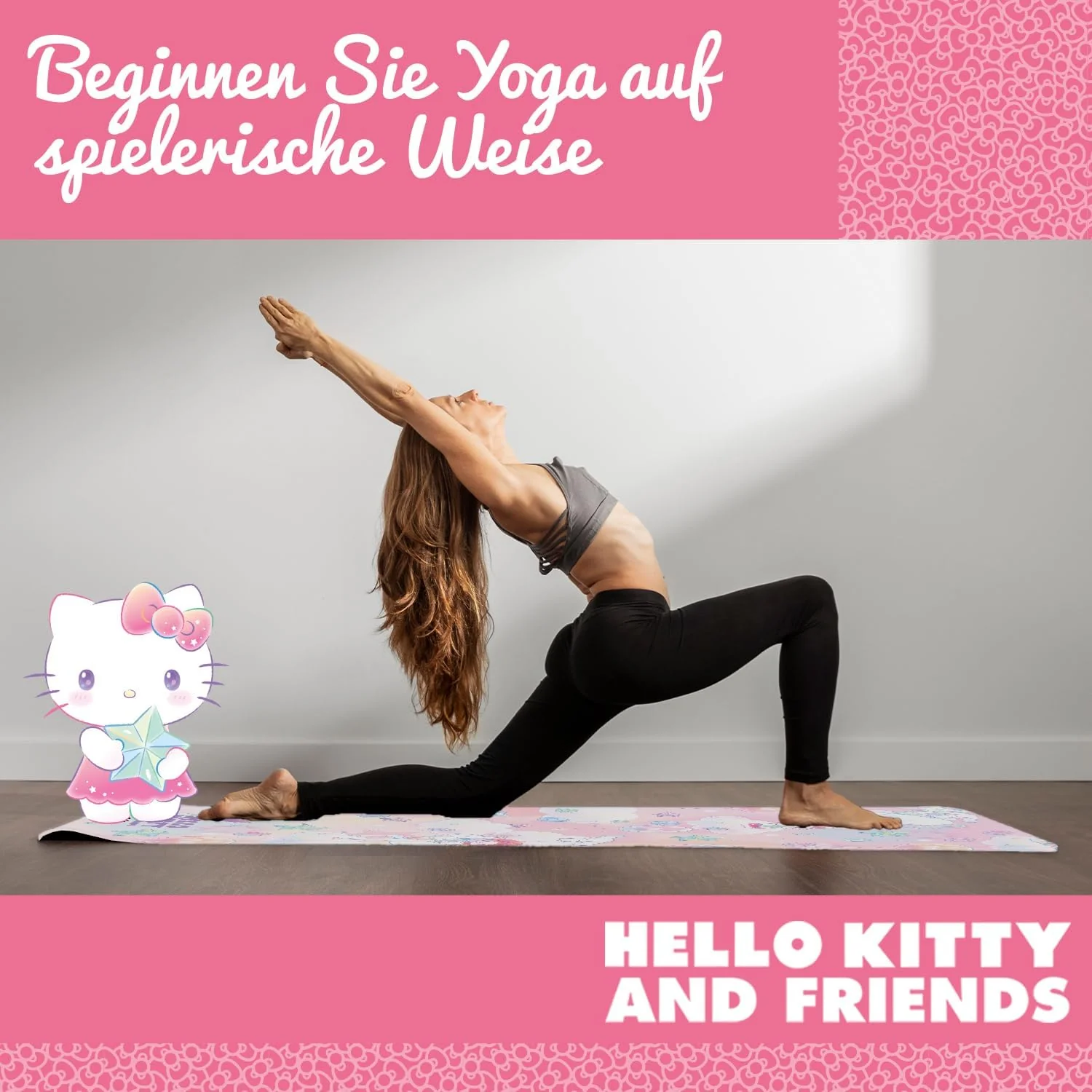 Hello Kitty Offiziell – Kinder Yoga- & Gymnastikmatte Hello Kitty (60 x 150 x 0,5 cm) – Sanrio Lizen - Image 6