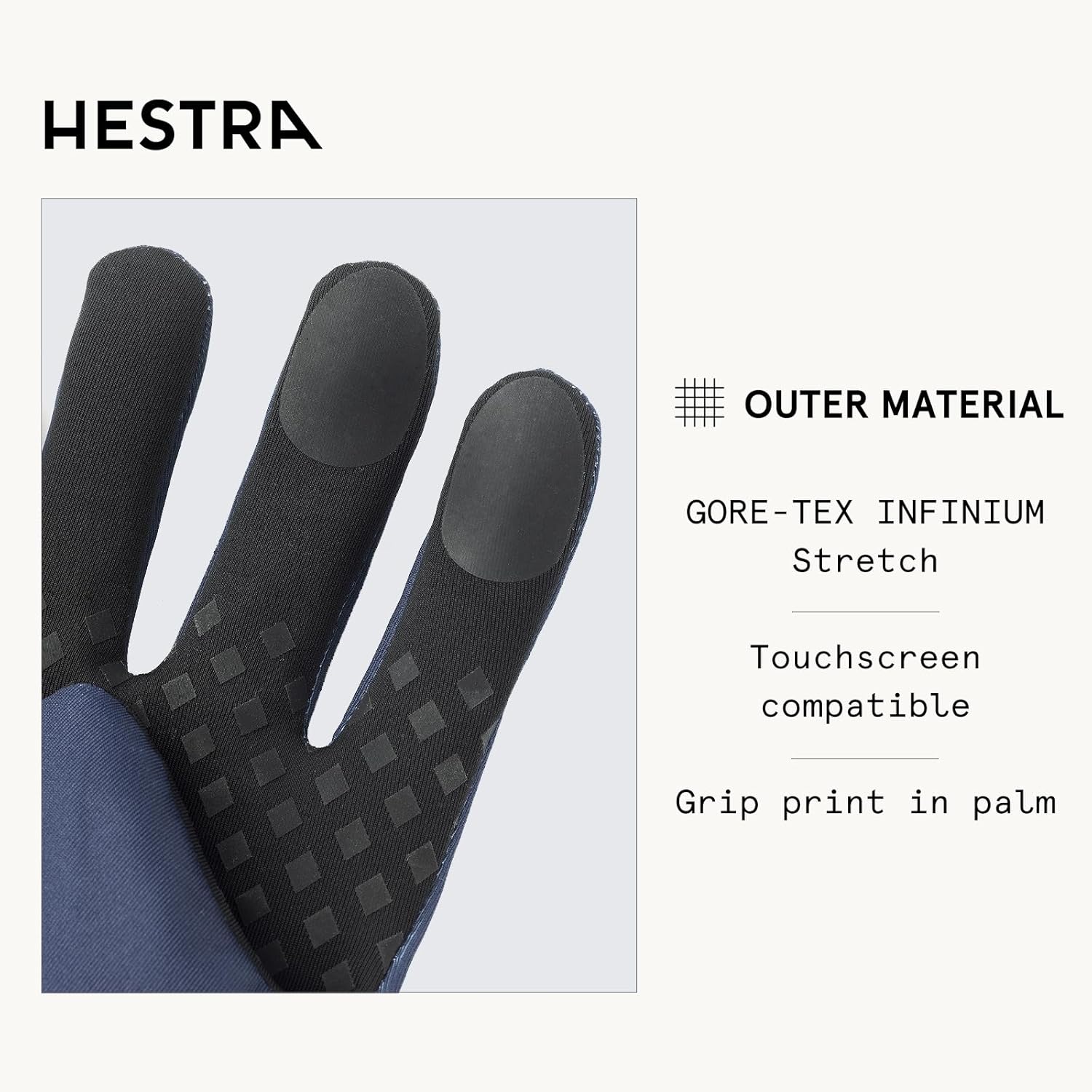 HESTRA INFINIUM Stretch Liner Light Handschuh 2023 Black Dunkles Marineblau 6, Dunkles Marineblau 6 - Image 2