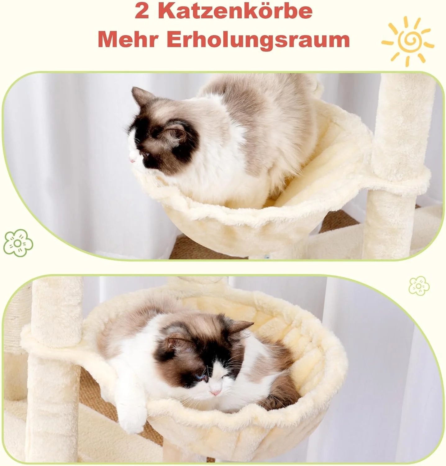 Hey-brother Kratzbaum, Katzenbaum für Grosskatze und Maine-Coon-Katzen, mehrstöckiger Stabil Katzenk - Image 6