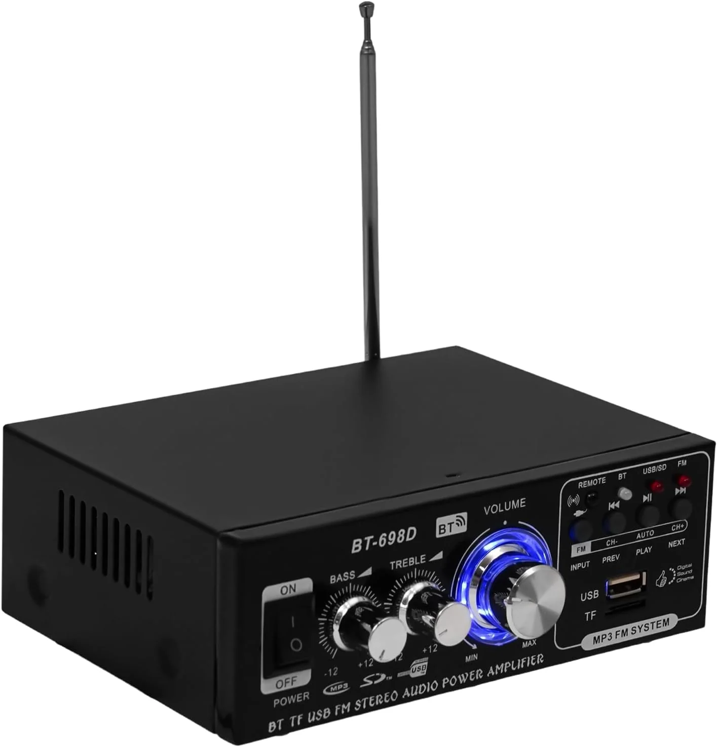 HiFi-Verstärker, Mini Bluetooth Stereo Audio Verstärker Receiver, 60W Mini Amp 2 Kanal, USB-Flash-Di - Image 4