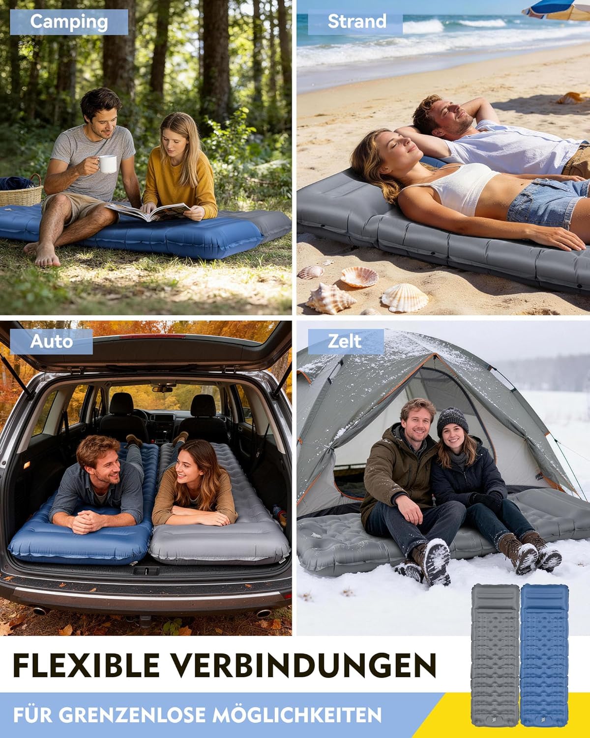 HIKENTURE Isomatte Camping, 12CM Ultradicke Isomatte Ultraleicht mit Kissen, Aufblasbare Matratze Kl - Image 7