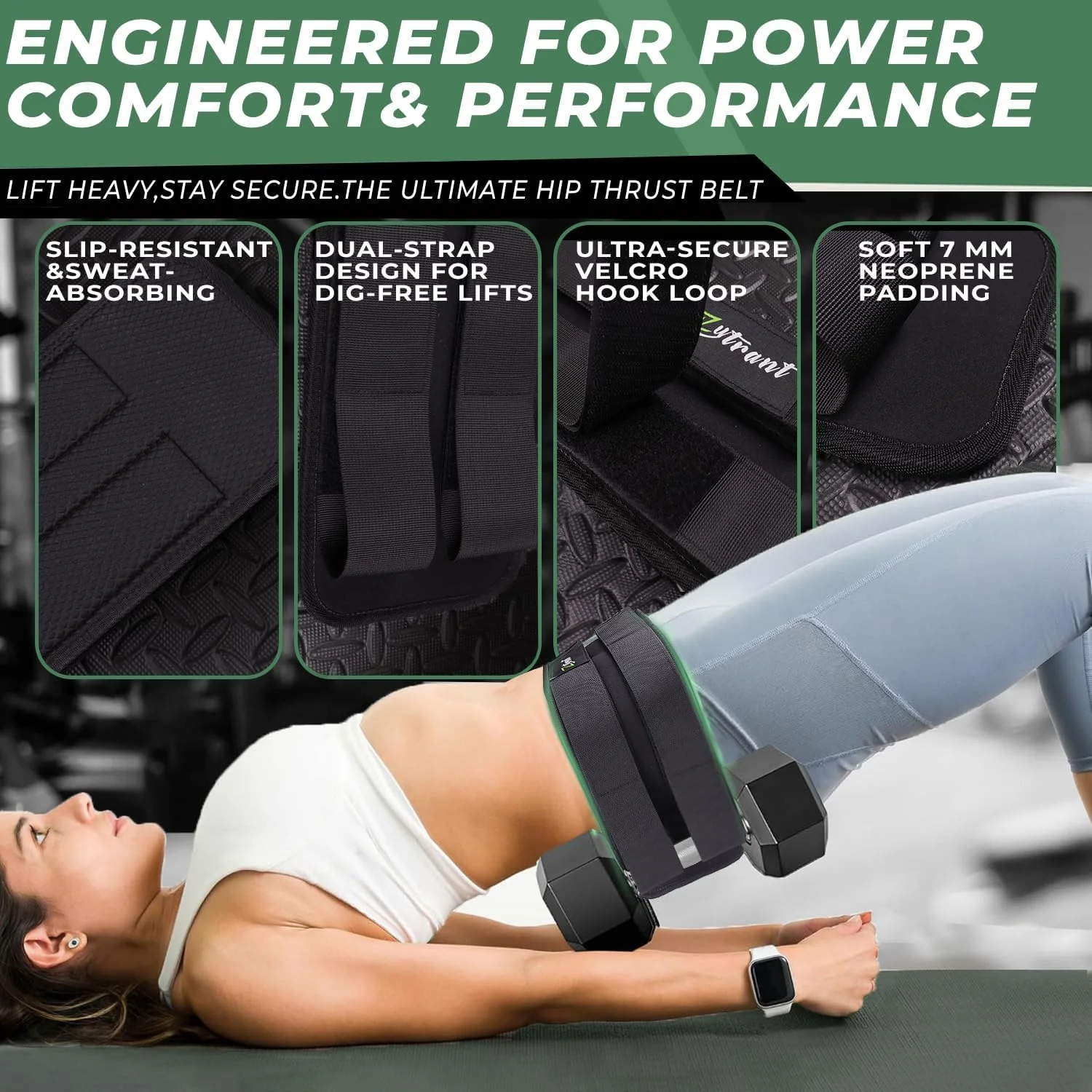 Hip Thrust Barbell Pad Belt for Gym, Fitness Booty Support Cushion for Squats and Pilates - Image 2