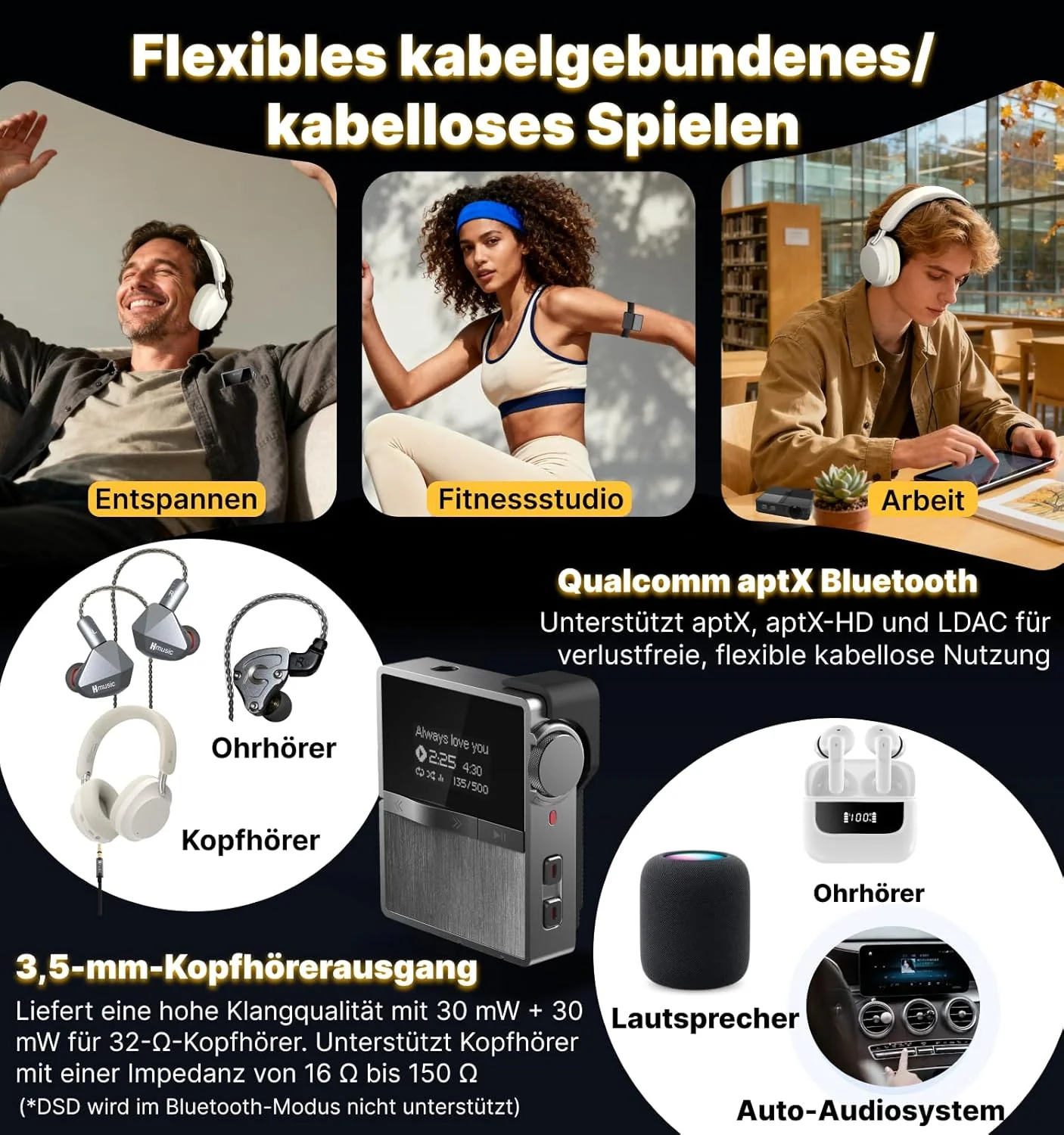 Hmusic P68 HiFi-MP3-Player mit Clip, verlustfreier DSD-Musik-Player mit hoher Auflösung, Bluetooth, - Image 5