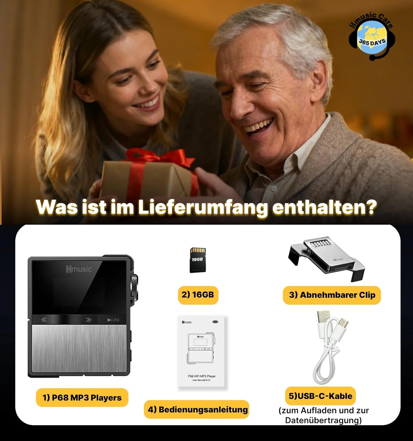 Hmusic P68 HiFi-MP3-Player mit Clip, verlustfreier DSD-Musik-Player mit hoher Auflösung, Bluetooth, - Image 8