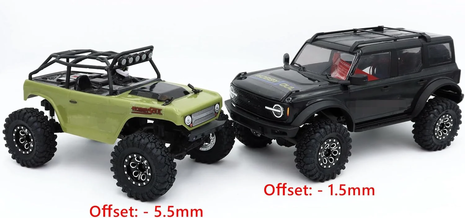 hobbysoul 1/24 Reifen und schwere verstellbare Beadlock Räder mit 1,0 Offset Schwarze, Räder und Rei - Image 6