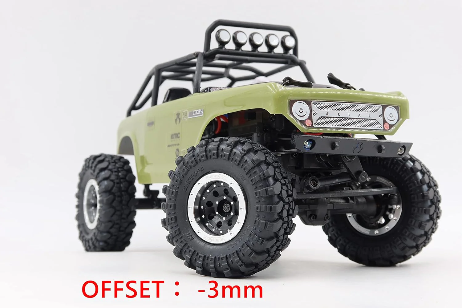 hobbysoul Einstellbare Offset 1,0 RC Räder Felgen Silber Schwarz & 1/24 Reifen, schwere 1,0 Beadlock - Image 6