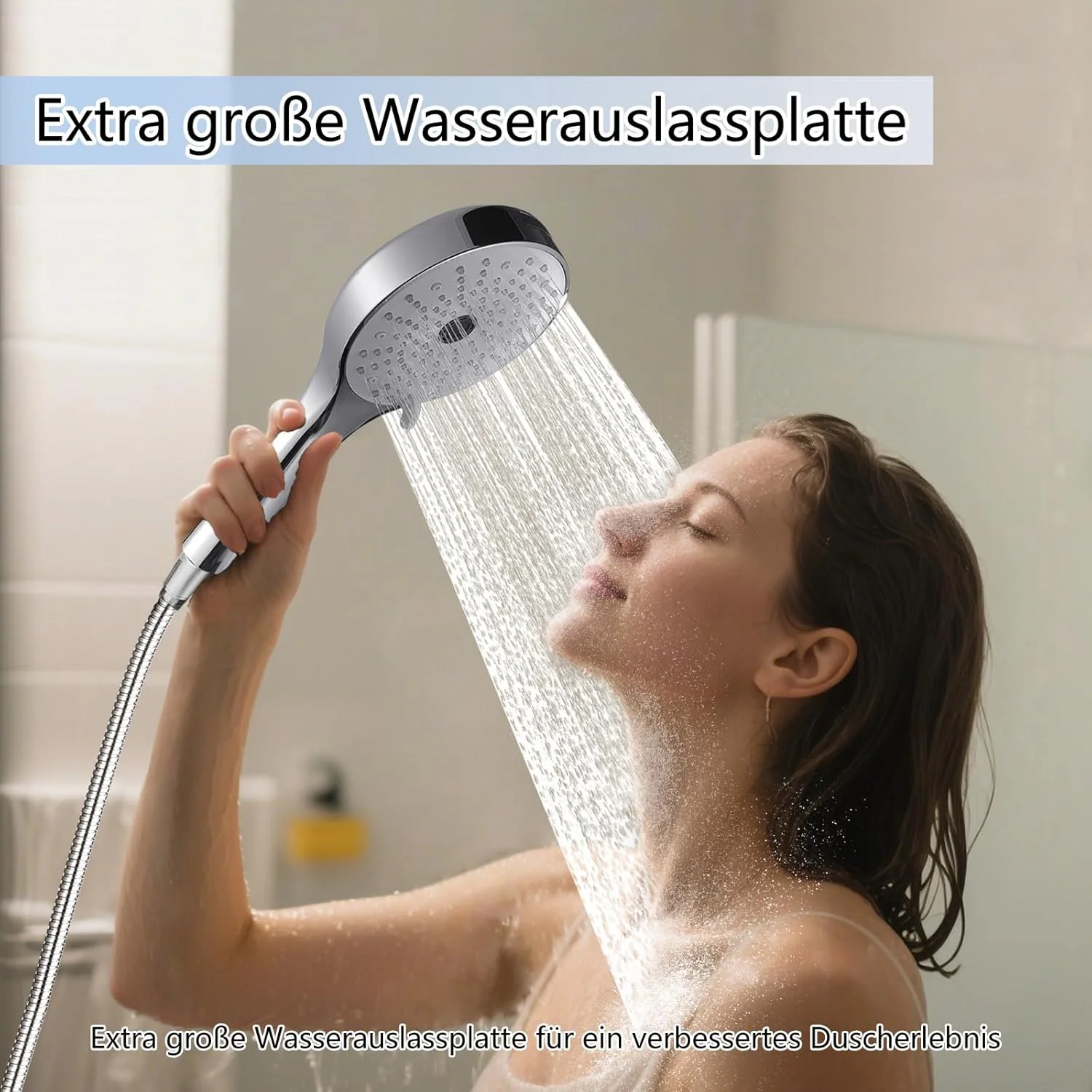 Hochdruck Duschkopf - Duschkopf Gross mit starkem Durchfluss Intensiver Sprühstrahl für die effizien - Image 2
