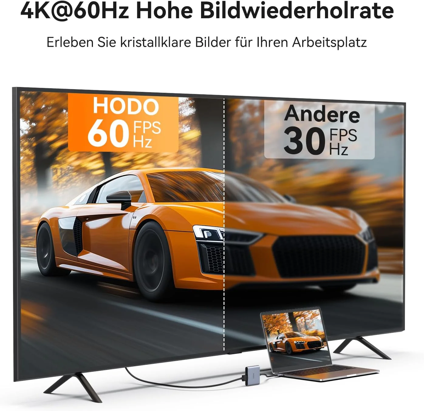 HODO USB C Hub HDMI Adapter, USB-C Digital AV Multiport mit 4K@60HZ HDMI, USB 3.0, 100W PD, Kompatib - Image 4