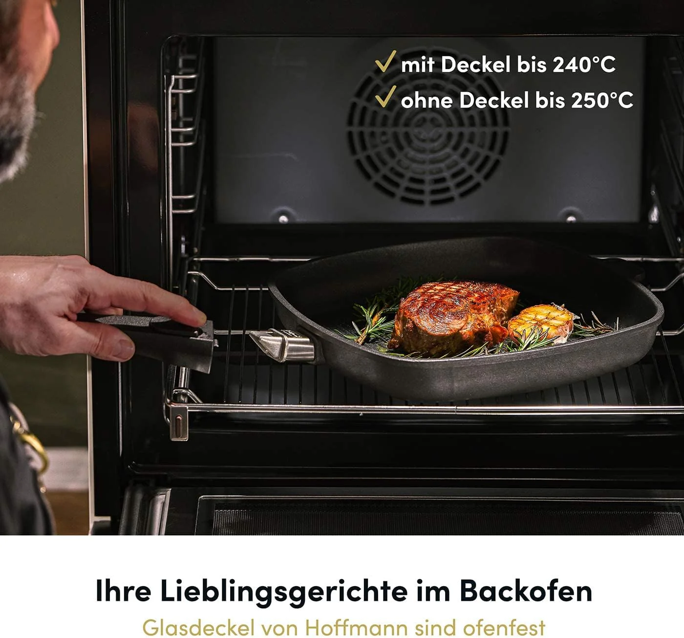 Hoffmann Aluguss Kochgeschirr Set mit Glasdeckel und abnehmbaren Stielen, 9-teilig I Für alle Herdar - Image 5