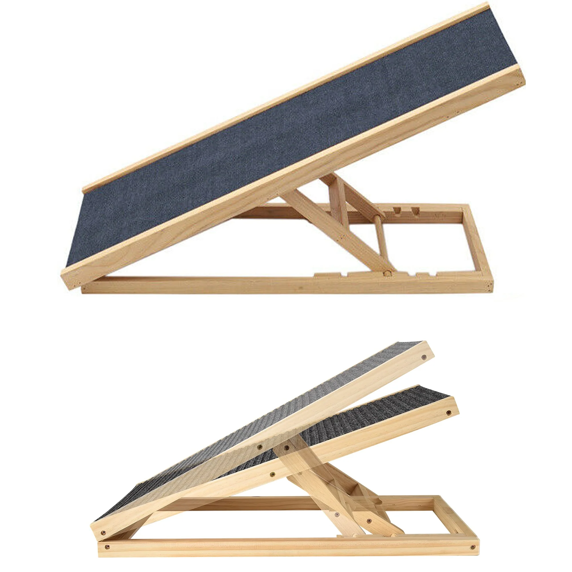 Hohe Traktion Hunderampe, Folding Tragbare Hölzerne Hunderampe für All Klein Gross Tiere - 70cm Lang
