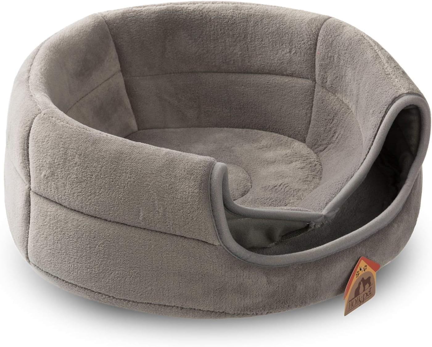 Hollypet Katzenbett Kleines Hundebett, 2-in-1 faltbares Haustier-Höhlenbett, Warmes Haustierbett aus - Image 5