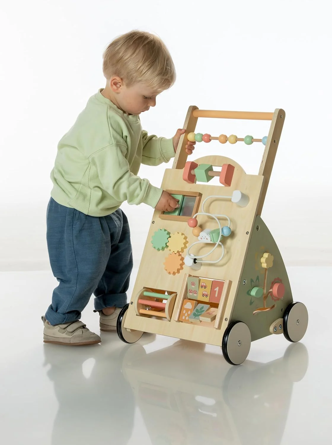 Holz Lauflernwagen Lauflerner mit Motorik Spieltisch Motorikschleife uvm - Image 2
