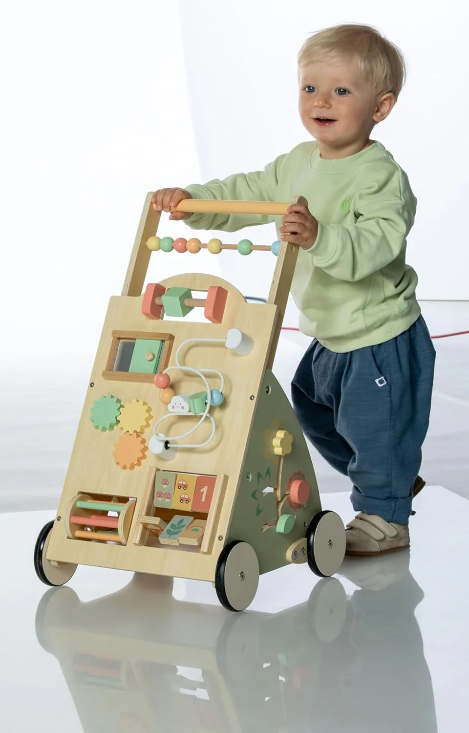 Holz Lauflernwagen Lauflerner mit Motorik Spieltisch Motorikschleife uvm - Image 3